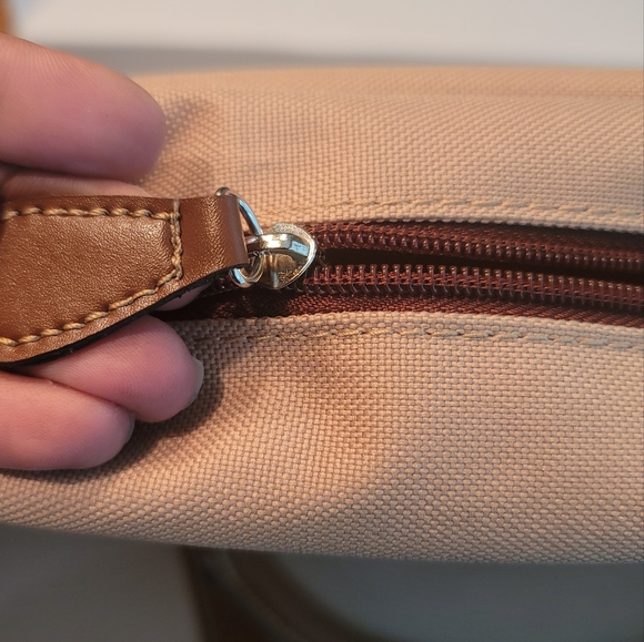 NWOT Ralph Lauren Khaki Tan Brown Logo Fabric Duffle Travel Luggage Bag - Picture 13 of 17